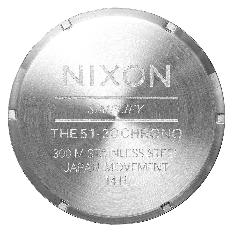 Nixon 51-30 Chrono White Dial Silver Steel Strap Watch for Men - A083-100
