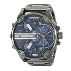Diesel Big Daddy 2.0 Chronograph Blue Dial Grey Steel Strap Watch For Men - DZ7331