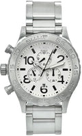 Nixon 51-30 Chrono White Dial Silver Steel Strap Watch for Men - A083-100